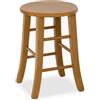 OKAFFAREFATTO MADDALONI Sgabello bar legno seduta rotonda h47 noce chiaro gambe sciabola