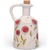 Doni Bomboniere Matrimonio 1 pz Oliera con Tappo in Sughero Anniversario Dipinta A Mano Boccioli Rosa Idee Regalo Complete Originali Economiche