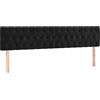 GHVBNMF Testiera imbottita in velluto, nero, 180 x 7 x 78/88 cm, per letto | Elegante cuscino da parete imbottito per camera da letto con rivestimento morbido, altezza regolabile e gambe in legno