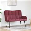 Kaloriko Divano a 2 Posti Rosso Vino Tessuto Poltrona Relax Soggiorno Lounge Moderno con Struttura Robusta Ideale per Interni di Casa