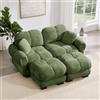Rvjiahe Divano a 2 posti in ciniglia, divano modulare a forma di U | raffinato design trapuntato stile elegante cuscini di seduta spessi, morbidi e avvolgenti con pouf mobile