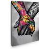 ARTEDinoi Quadro Moderno Stampa su Tela Mani Street Art Style Canvas Dimensione 90x60x2cm