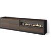 Skraut Home | Mobile TV Soggiorno | Ampio spazio a disposizione | 207x50x37 cm | Per TV fino a 80 | Camino elettrico | Stile moderno | Rovere scuro e Nero