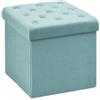Bonlife Pouf Contenitore Velluto Poggiapiedi Camera da Letto Quadrato Cassapanca Bambini Sgabello di Stoccaggio Comodino Salvaspazio 40x40x40cm Verde