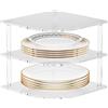Generic Organizer per piatti, scaffale angolare a 3 ripiani in acrilico trasparente, per armadio, comodino, bagno, bancone, congelatore, armadio, cassettiera, bar, dispensa, cucina, soluzione per