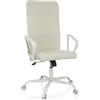 HJH Office Sedia da ufficio traspirante STRYKA W - Sedia girevole con schienale extra alto, meccanismo a bilanciere e supporto lombare imbottito, beige