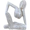Coco Papaya 'Statuette astratta pensatore H30 cm - legno bianco cérusé massiccio intagliato mano