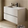 inHedito Mobile bagno sospeso con lavabo 80 cm Essenza bianco lucido