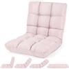 SOARS Sedia da Terra, Schienale 14 Posizioni (Rosa Chiaro,54 x 61 x 56 cm) | Poltrona Relax Imbottita e Pieghevole, Cuscino da Pavimento, Fodera Morbida in Poliestere, per Relax, Riposo, Yoga