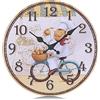 Lafocuse 30cm Orologio da Parete Cucina Vintage Legno, Silenzioso Orologio da Muro Giallo Shabby Chic Retro Decorativo per Ristorante Pizzeria Soggiorno