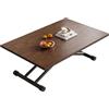 STARHMLUX Tavolinetto Salotto Rettangolare Salotto - Tavolino Moderno Trasformabile Telaio in Acciaio al Carbonio Design Pieghevole Adatto a Piccoli Spazi Walnut 35.4 * 23.6 * 27.9in