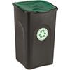 H-Collection Grande pattumiera 50 litri nero con coperchio verde - cestino pattumiera pattumiera bidone Pattumiera raccolta differenziata