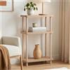 [en.casa] Scaffale da Terra a 3 Ripiani Color Cappuccino 62x40x18 cm | Mensola Autoportante 3 Livelli Piani Libreria Multiuso Soggiorno Ingresso Cucina Barre in Legno Massello Portaoggetti