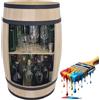 weeco Comò vintage - stile industriale portabile - whisky bar 80x50 cm - barile di legno - credenza vintage - tavolo da vino per uomo regalo casa bar decorazione soggiorno, Mobile bar, Credenza bar