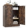 COSTWAY Mobile Bagno da Terra, Armadietto da Bagno in Legno con con 2 Ante e 3 Ripiani Regolabili, Credenza Indipendente per Soggiorno, Sala da Pranzo e Cucina, 60 x 30 x 80 cm