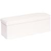 Bonlife Pouf Contenitore, Portaoggetti Piccolo Baule, Poggiapiedi Pieghevole Cubo, Cassapanca, per Ingresso, Soggiorno e Camera da Letto, Bianca, 110x38x38cm