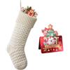 meioro Calze di Natale, 46CM Calza Natalizia Grande in Maglia, Decorazioni per Calze da Appendere al Camino, Calze Befana Jacquard, Albero di Natale da Appendere per Feste Natalizie (Bianco, 1 Pezzo)