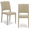 REDÒKASA Sedia in polipropilene FLORA, MADE IN ITALY, impilabile, resistente ai raggi UV, design moderno, ideale per interno ed esterno (2, Corda - Senza Braccioli)