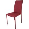 Cribel Dedis Set 6 Sedie Bordeaux in Tessuto Mozart Design Elegante | Set 6 sedie Dedis bordeaux in tessuto Mozart, 58 x 44 x 97 cm, seduta 46 cm, con linee morbide e design contemporaneo.
