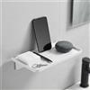 Generic Supporto da parete per telefono, piccolo ripiano adesivo per altoparlanti intelligenti, salviette e accessori, organizer adesivo per bagno, cucina, WC, camera da letto e ufficio, bianco