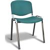 GALIZIA prjme Galizia Prime sedia fissa impilabile, telaio in acciaio cromato, con sedile e schienale in plastica colorata antigraffio (Green, 1)