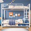Kuczn Letto a castello 90 x 200 e 90 x 190 cm, letto matrimoniale con letto | Letto a soppalco con scala a tre gradini, letto per bambini, in ferro, per bambini e ragazzi, senza materasso