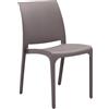 GLOUPIE Sedia Volga In Polipropilene Taupe, Impilabile, Dimensioni 54 x 46 x 81 Cm, Peso 3,5 Kg,Per Interno Ed Esterno, Made In Italy, Sedie Impilabili