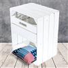 Obstkisten Online Comodino bianco, 30,5 cm x 40 cm x 54 cm, shabby chic, cassette per mele, frutta, colore bianco