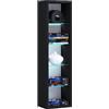 VCM Scaffale CD Dvd in Legno Libreria Storage Scaffale Decorativo Vetro Rasato L Scaffale CD Dvd in Legno Libreria Storage Scaffale Decorativo Vetro Rasato L Nero