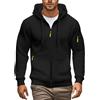 duaicnvow Felpa Uomo con Zip e Cappuccio Leggera Hoodie da Lavoro Manica Lunga | Giacca Militare Felpe Cotone con Cerniera Cotone Trekking Giacca Sportiva Autunno Taglie Forti Sweatshirt con Tasche Inverno