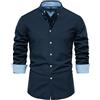 Allthemen Camicia da Uomo Oxford da Lavoro Elegant Camicie Cotone Bottoni Slim Fit Shirt Tinta Unita Classiche