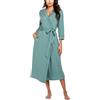 Ekouaer Vestaglia Donna Lunga Accappatoio Scollo a V Robe S-3XL | maniche 3/4 accappatoi, vestaglie con cintura e tasche, leggero e sottile kimono, vestiti per casa, morbido e comodo