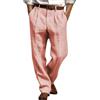 Generisch Eleganti pantaloni da uomo a gamba larga, tinta unita, casual, con tasca frontale, piegato, cintura elastica in vita, pantaloni larghi comodi da uomo