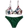ZAFUL Bikini da Donna in 2 Pezzi Costume da Bagno Foglia Tropicale Bralette Imbottita
