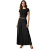 Ready4Dance Pantagonna Donna Barcellona - Gonna Pantalone per Danza, Yoga, Pilates, Ballo da Sala e Latino Americano - Elegante e Comoda - Made in Italy - Nero o Nero/Lurex