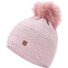 Faera Berretto Invernale Foderato Caldo con Pelliccia Sintetica Berretto con Pompon Fodera in Pile Berretto Invernale Lavorato a Maglia Cappuccio Donna Uomo Taglia Unica