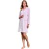 SNELLY Camicia da Notte Donna 100% Cotone Primaverile Estiva Maglia da Notte Lunga con Bottoni (Collo a Serafino o Aperta), Fantasia a Scelta Elegante, Taglia 44 46 48 50 52 54 56 58 60 (Taglie Forti)