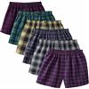 COSHAL 3 & 6 Boxer da uomo in tessuto con motivo scozzese multicolore da uomo per tutti i giorni Essentials Slip in tessuto per uomo biancheria intima traspirante in cotone