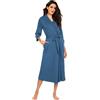 Ekouaer Vestaglia Donna Lunga Accappatoio Scollo a V Robe S-3XL | maniche 3/4 accappatoi, vestaglie con cintura e tasche, leggero e sottile kimono, vestiti per casa, morbido e comodo