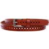 Beltiscool Cintura da donna 3/4 (17 mm) in pelle pieno fiore traforata skinny con bordi cuciti