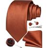 Ailisus Cravatta e Pocket Square Set Solido Cravatta Gemelli Fermacravatta Spilla per Uomo Matrimonio Affari 5PCS