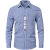 LUYANA Camicia tradizionale da uomo a maniche lunghe, a quadretti | Classico design ricamato, camicia casual con bottoni, stile bavarese, in cotone, a quadri, taglie M-XXXL