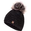 Faera Berretto Invernale Foderato Caldo con Pelliccia Sintetica Berretto con Pompon Fodera in Pile Berretto Invernale Lavorato a Maglia Cappuccio Donna Uomo Taglia Unica