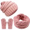 CheChury Cappelli Invernali Donna Cappelli da Donna Invernali Sciarpa Guanti Invernali Guanti Touch Screen Invernali Winter Set Sciarpa 2/3 Pezzi
