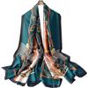 WEIGEER Sciarpa in Seta e Chiffon per Donne - Scialle, Foulard, Hijab, Cintura - Lungo, Sottile, Colorato - Vintage, da Sposa - Verde-Bianco