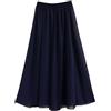 Gothden Donna Pieghettato Retro Maxi Gonna Lunga Elastica Solida Colore Gonna