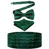 Alizeal Set regalo da uomo con papillon regolabile pre-annodato, fascia per cummerbund e fazzoletto quadrato da taschino