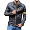 Superior Leather Garments Giacca da motociclista da uomo in pelle nera invecchiata vintage Cafe Racer