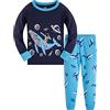 Colobe Pigiama Ragazzo Squalo Astronauta Razzo Cotone Lungo Pyjama Sets Vestiti Bambino Invernale Due Pezzi Impostato Natalizio Regalo per Ragazzi 1-12 Anni