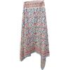 Indianhandicraft Copribikini da donna, pareo/sarong in 100% cotone, stile indiano, con stampa a blocchi realizzata a mano, colore: rosa, blu, con motivo floreale misto, 112 x 183 cm, 044